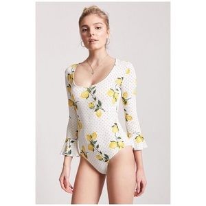 Free Shipping: Forever 21 Lemon Large Bodysuit